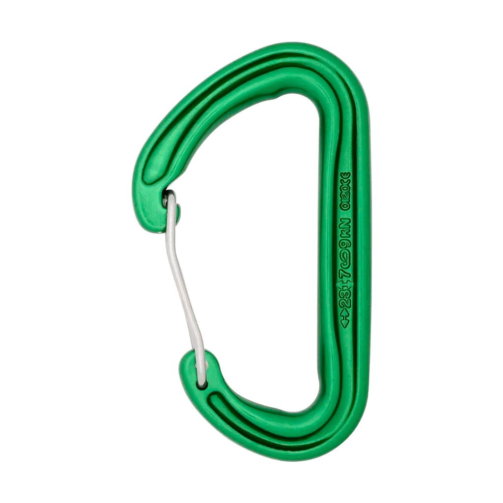 lightweight wire gate carabiner green