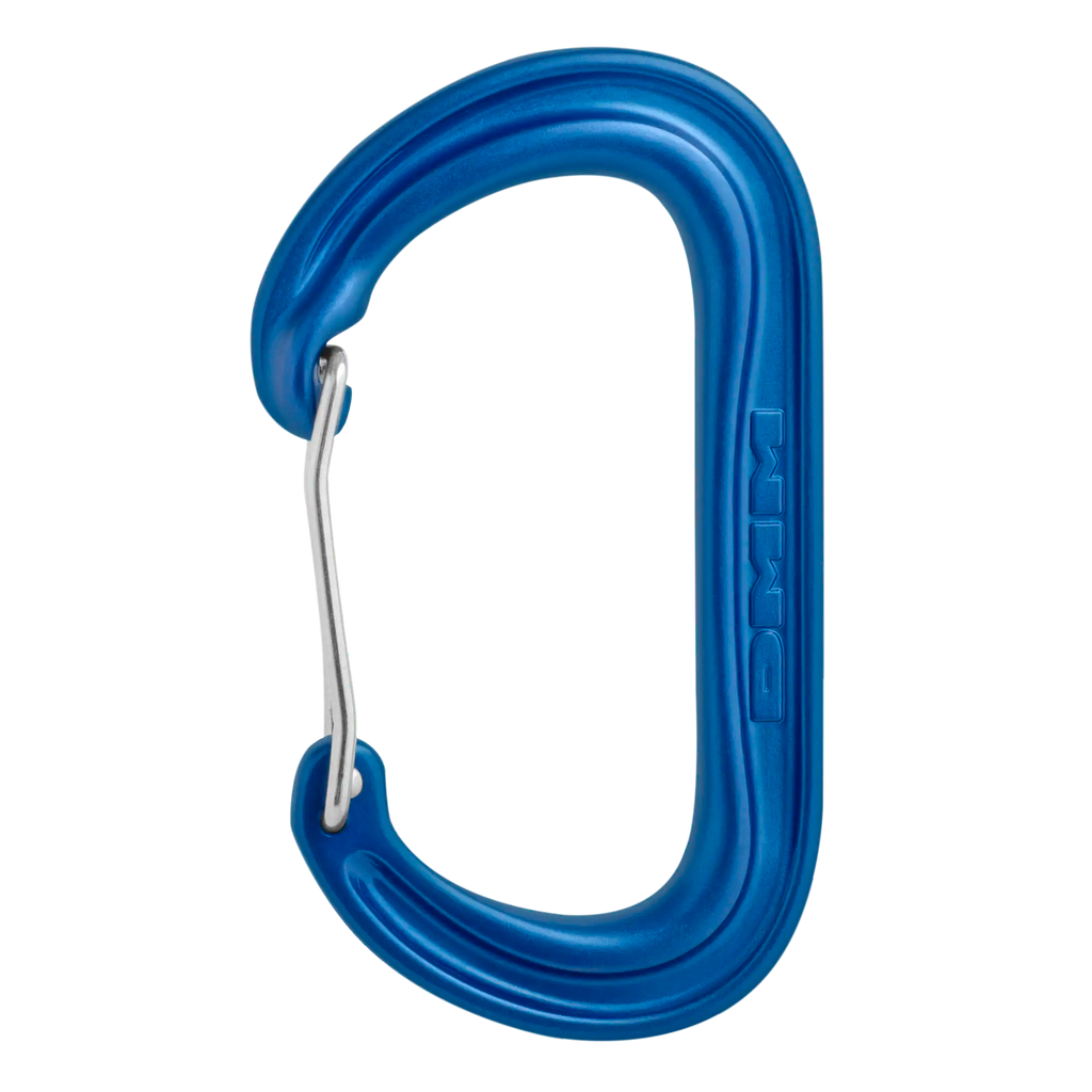 Offset oval carabiner wire gate ideal for racking nuts and gear blue