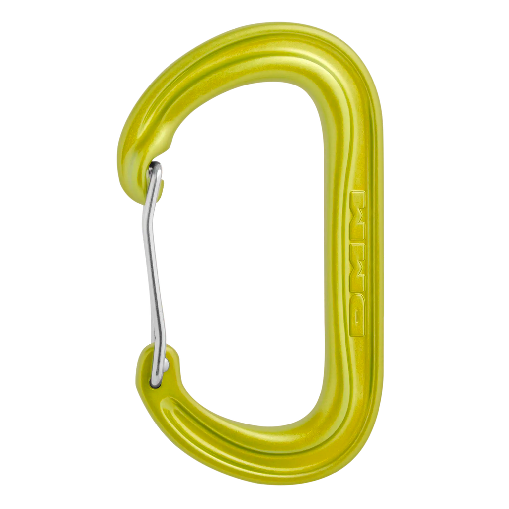 Offset oval carabiner wire gate ideal for racking nuts and gear lime