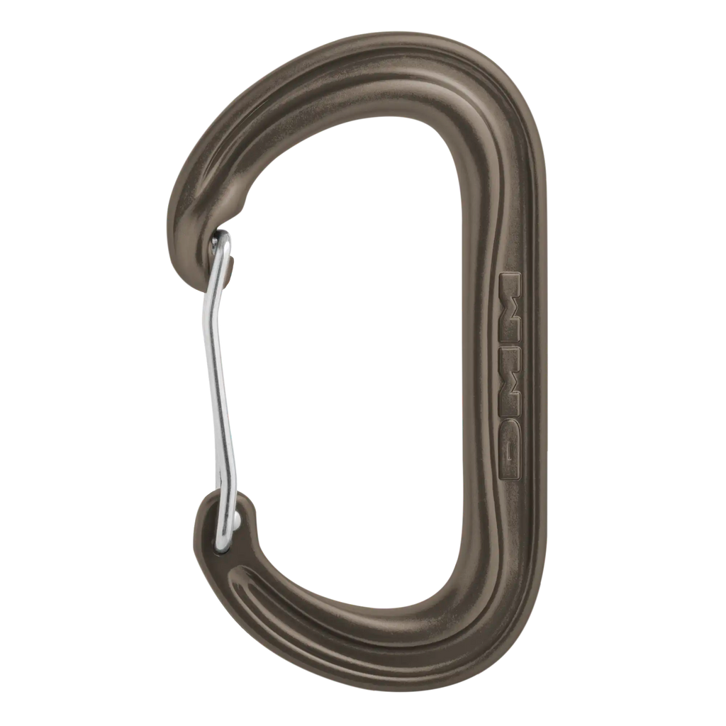 Offset oval carabiner wire gate ideal for racking nuts and gear matt grey
