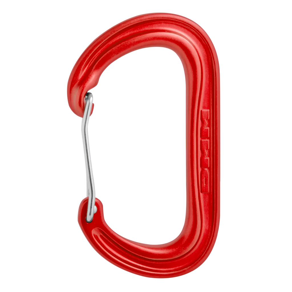 Offset oval carabiner wire gate ideal for racking nuts and gear red