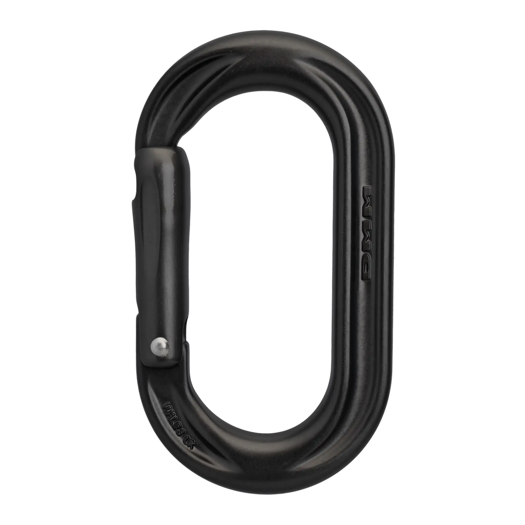 oval solid gate carabiner clean nose for no snag matt grey