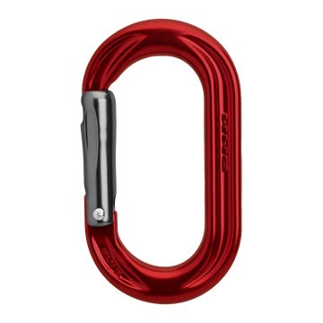 oval solid gate carabiner clean nose for no snag red