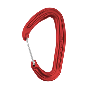trad climbing wire gate carabiner clean nose red