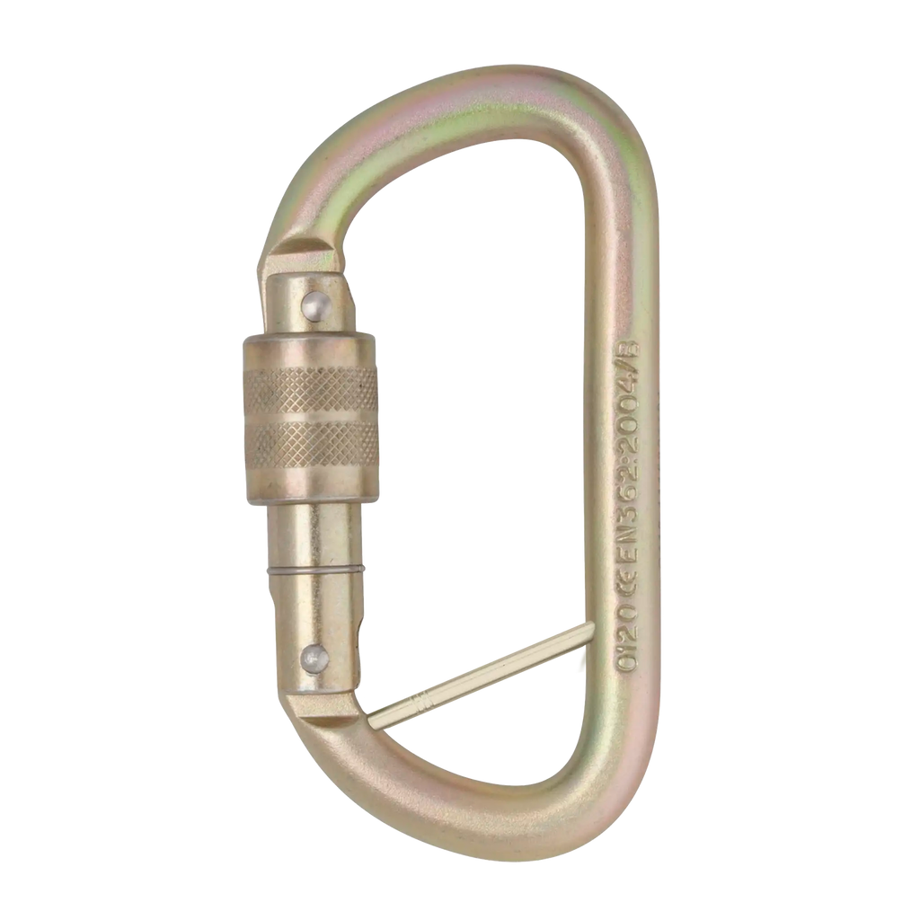 steel carabiner for industrial use screwgate captive bar