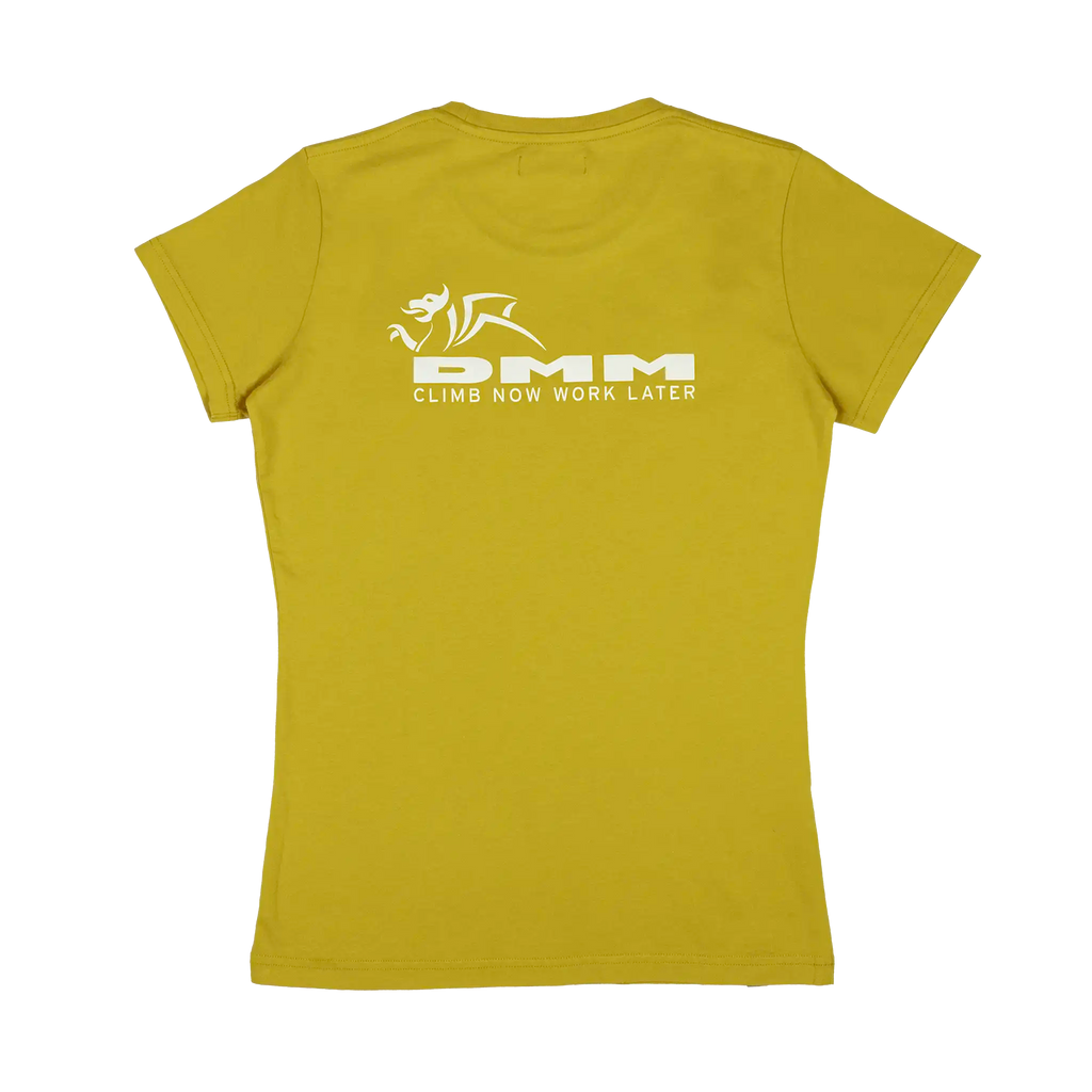 logo and slogan tee in warm olive colour womens